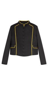 Product, Collar, Sleeve, White, Uniform, Pattern, Fashion, Blazer, Electric blue, Black, 