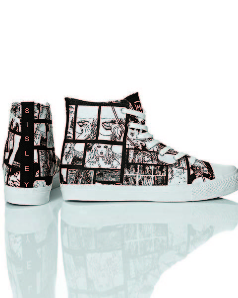 Product, White, Pattern, Fashion, Boot, Walking shoe, Brand, Fashion design, Silver, Synthetic rubber, 