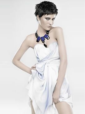 Blue, Finger, Hairstyle, Shoulder, Dress, Photograph, Joint, White, Style, One-piece garment, 