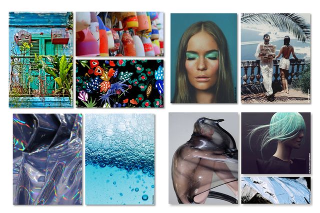 Human, Collage, Teal, Art, Turquoise, Aqua, Eye liner, Illustration, Makeover, Visual arts, 