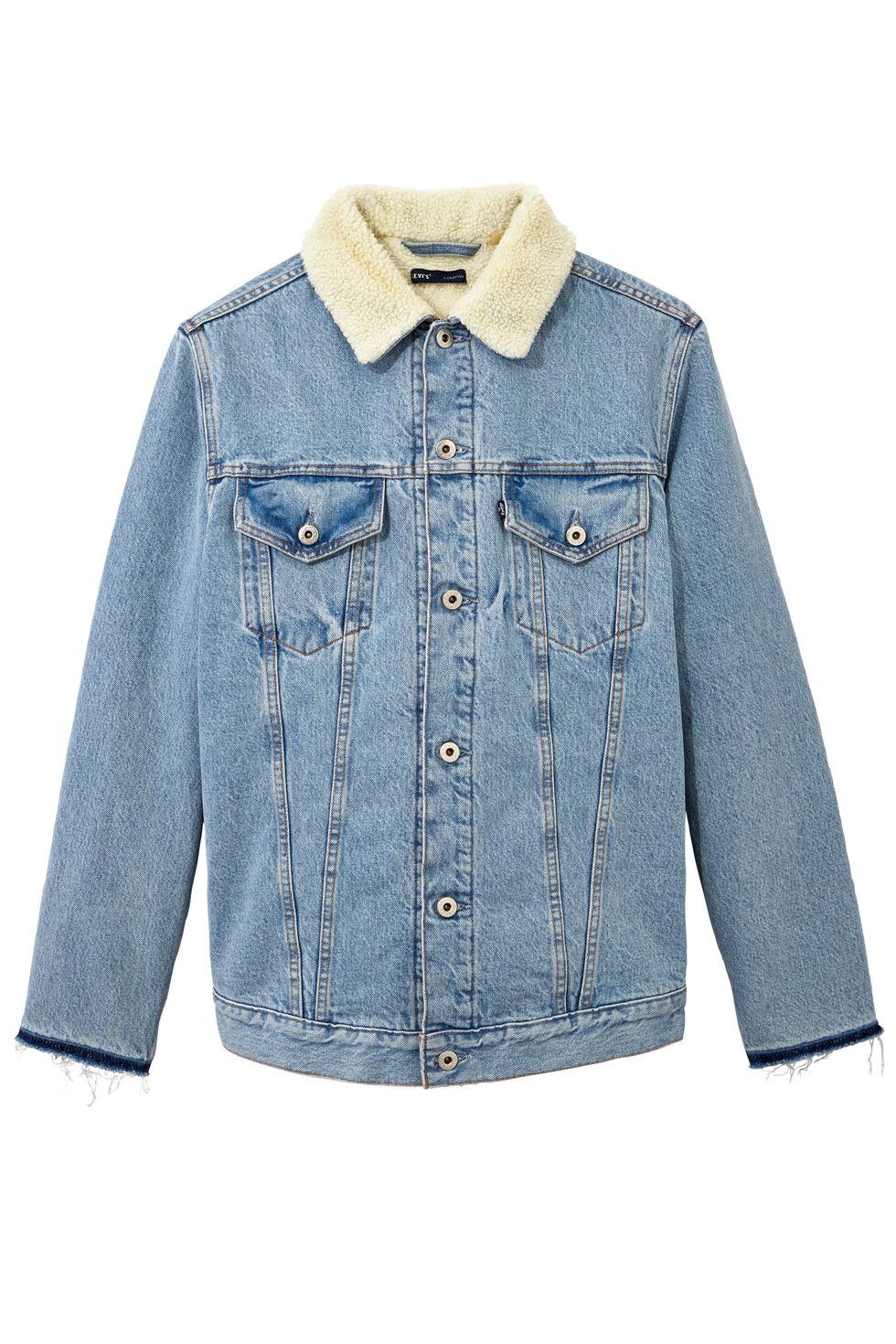 <p>Levi's c/o Off-White Denim and Shearling Jacket, $1,437; <a href="https://www.off---white.com/en/US" data-tracking-id="recirc-text-link">off---white.com</a></p>