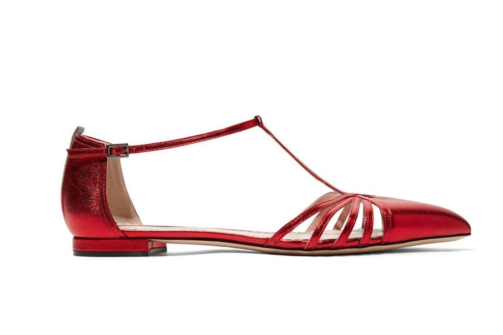 Shoe, Red, Carmine, Maroon, Leather, Dress shoe, Dancing shoe, Fashion design, Silver, Oxford shoe, 