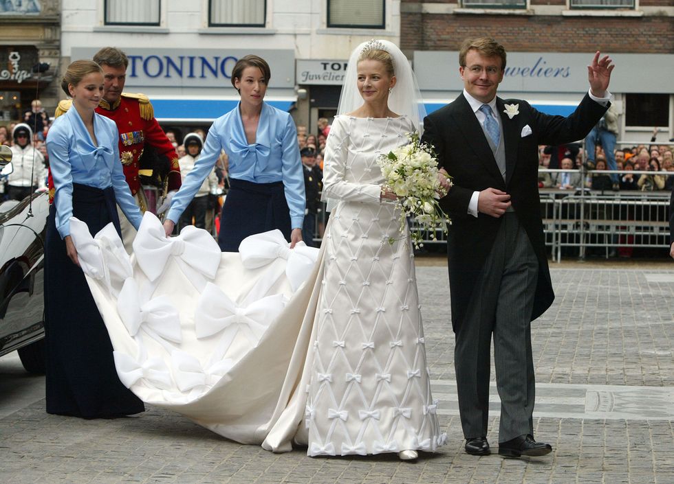 Trousers, Coat, Outerwear, Dress, Gown, Suit, Bridal clothing, Wedding dress, Formal wear, Bride, 