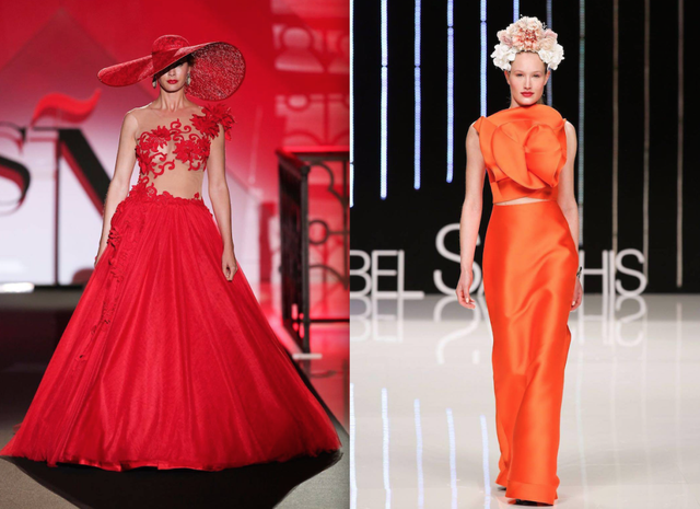 Hat, Red, Dress, Pink, Style, Formal wear, Waist, Headgear, One-piece garment, Fashion, 