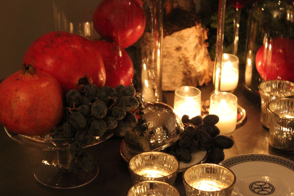 Lighting, Fruit, Natural foods, Candle, Produce, Still life photography, Serveware, Interior design, Wax, Candle holder, 