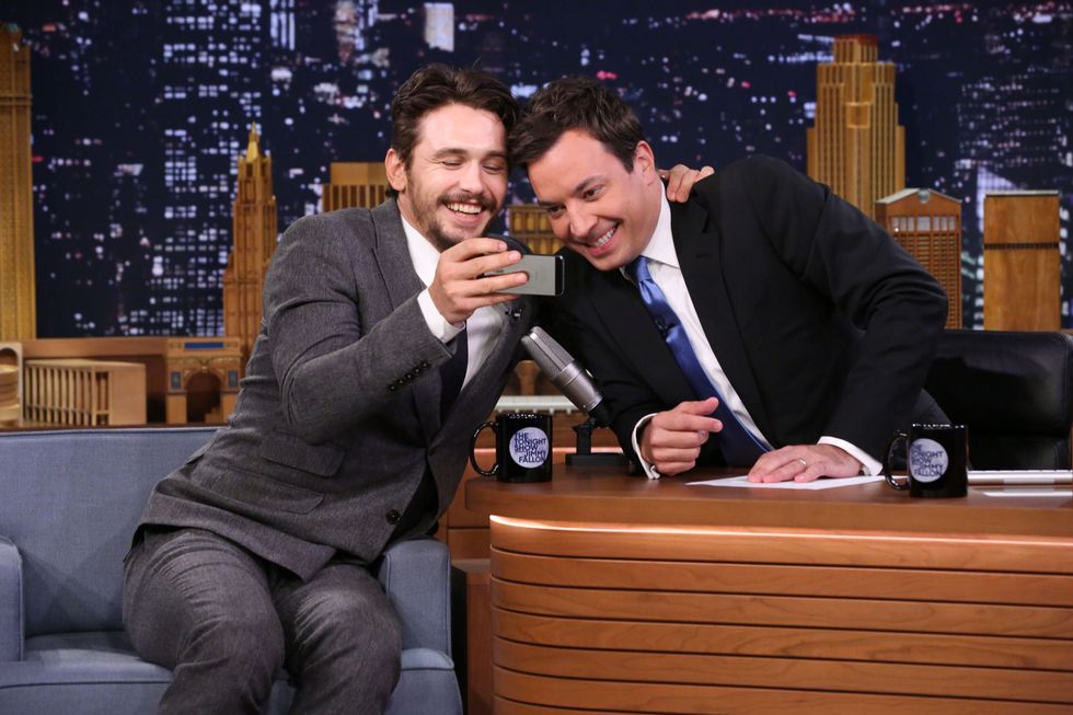 THE TONIGHT SHOW STARRING JIMMY FALLON -- Episode 0095 -- Pictured: (l-r) Actor James Franco during an interview with Jimmy Fallon on July 28, 2014 -- (Photo by: Douglas Gorenstein/NBC/NBCU Photo Bank)