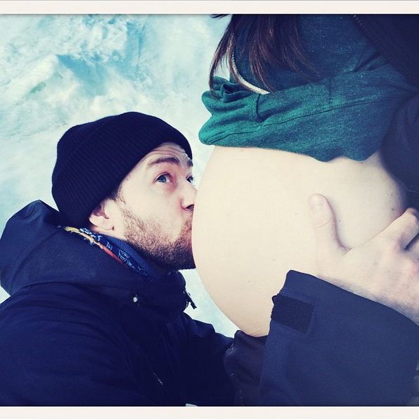 <p>Although Jessica Biel was photographed sporting a bump, the couple didn't officially confirm the pregnancy until Justin Instagrammed this shot, saying, "Thank you EVERYONE for the Bday wishes! This year, I'm getting the GREATEST GIFT EVER. CAN'T WAIT.#BoyOrGirl #YouNeverKnow#WeDontEvenKnow #WeAreTakingBets."</p>