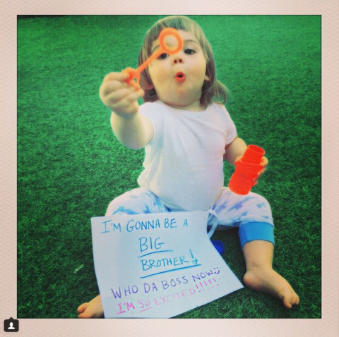 <p>Jaime took to Instagram with a shot of son James Knight showing off a sign reading, "I'm gonna be a big brother! Who da boss now :) I'm so excited!!!!!" Jaime adorably captioned the shot, "So excited to announce THE SEQUEL Coming later this year!! ...#BabyTown2 - Created by@kyle_newman and @jaime_king. Also starring #JamesKnight."</p><p>Presumably James did not write that sign.</p>