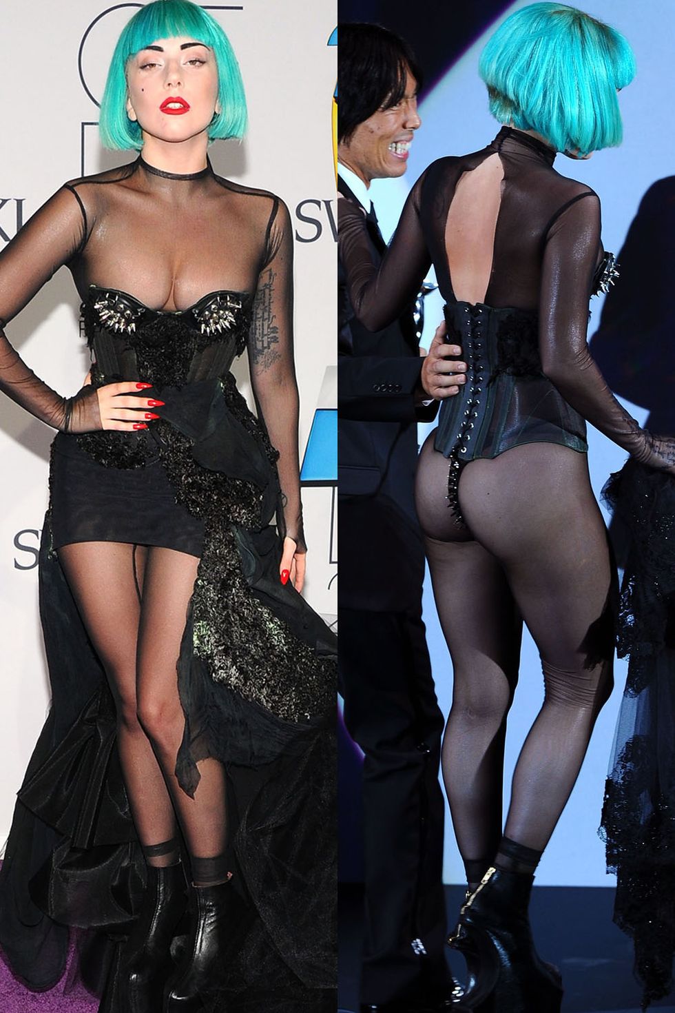 Il vestito trasformato in nude look da Lady Gaga ai CFDA Fashion Awards del 2011