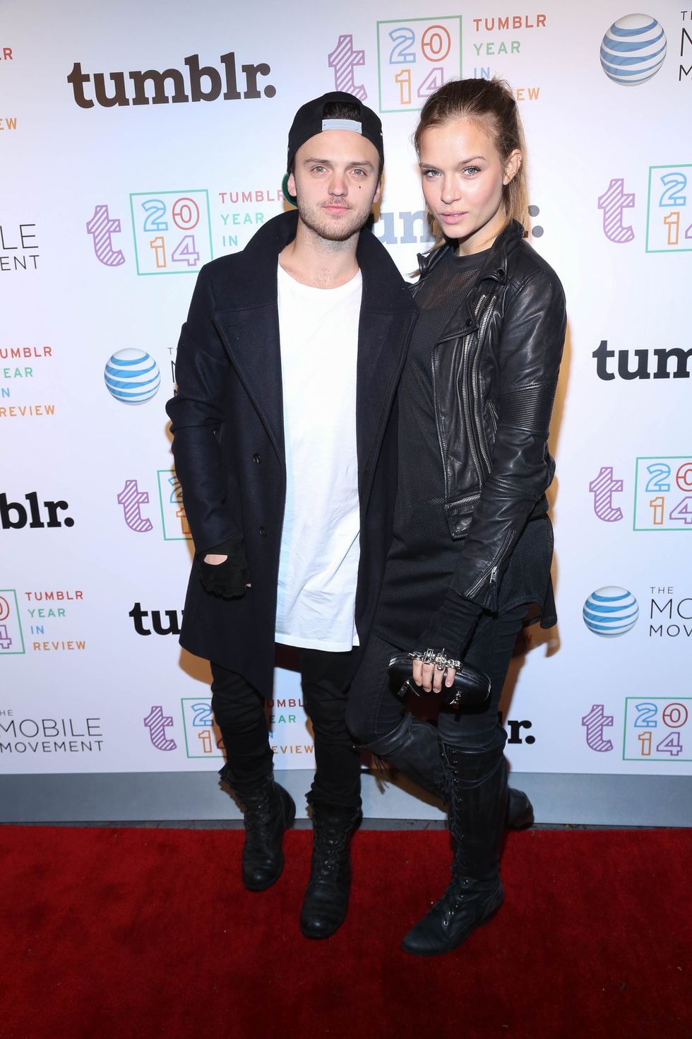 NEW YORK, NY - DECEMBER 10:  Josephine Skriver (R) and Alexander Deleon attend Tumblr's Year In Review 2014 at Brooklyn Night Bazaar on December 10, 2014 in New York City.  (Photo by Rob Kim/Getty Images for Tumblr)