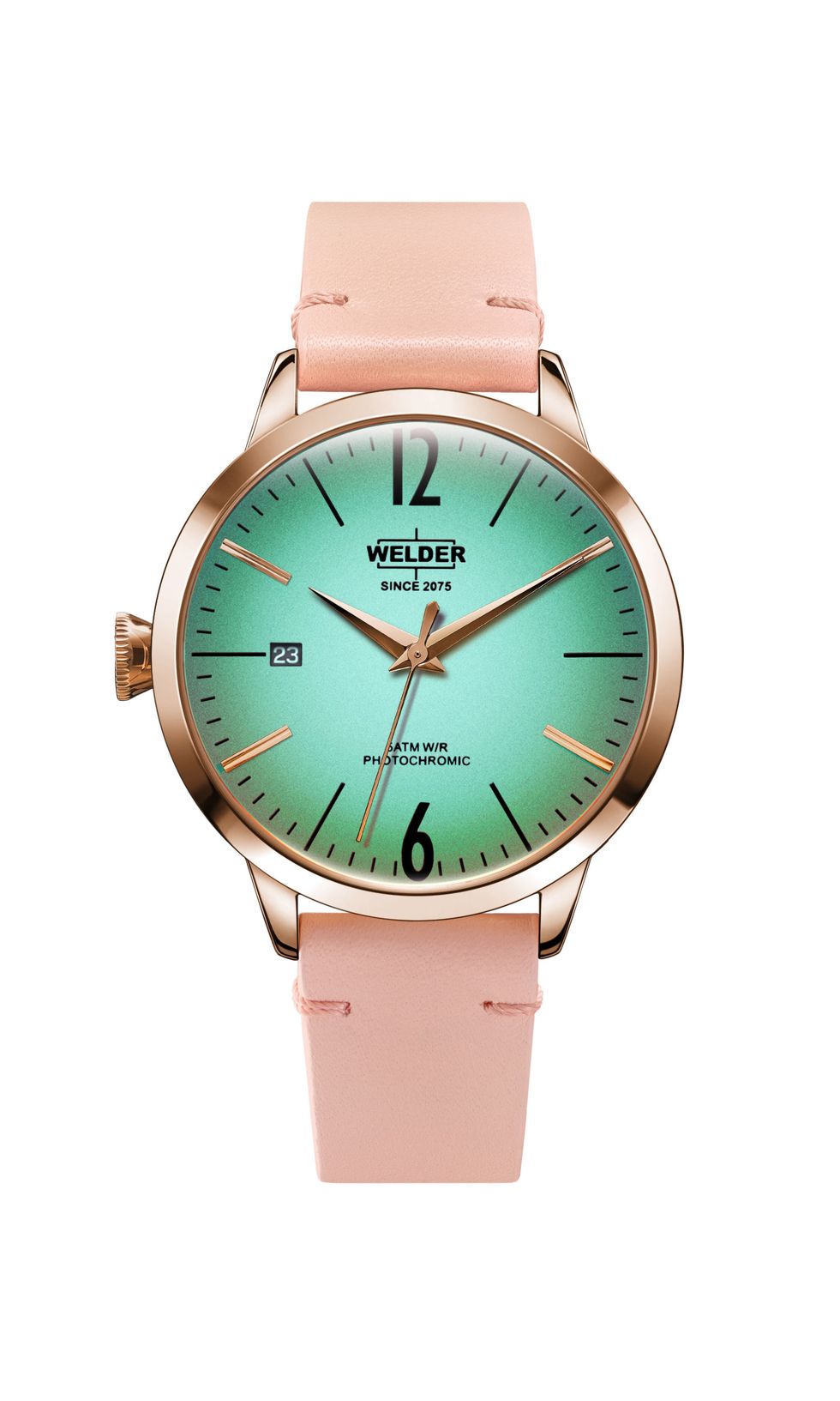 Product, Brown, Watch, Glass, Analog watch, Photograph, Teal, Aqua, Watch accessory, Font, 