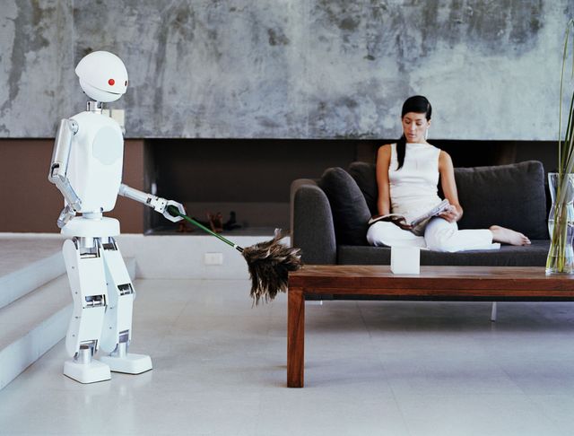 Sitting, Machine, Couch, Coffee table, Robot, Fictional character, studio couch, 
