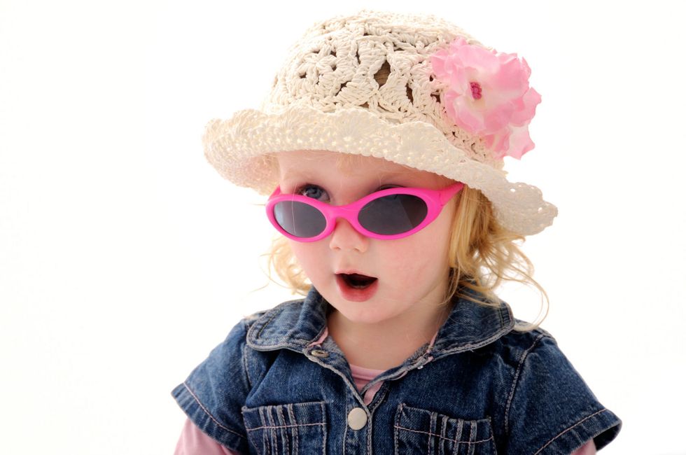 Eyewear, Pink, Clothing, Hat, Child, Glasses, Lip, Sunglasses, Cool, Costume accessory, 