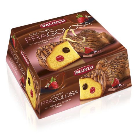 <p>
Colomba Fragolosa cioccolata fondente che incontra il fresco sapore della fragola&nbsp;</p>