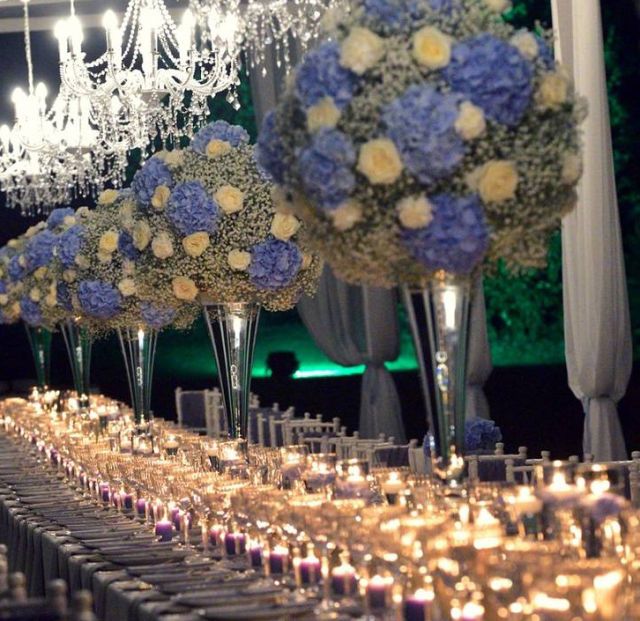 Decoration, Lavender, Purple, Lighting, Flower, Centrepiece, Tableware, Plant, Function hall, Table, 