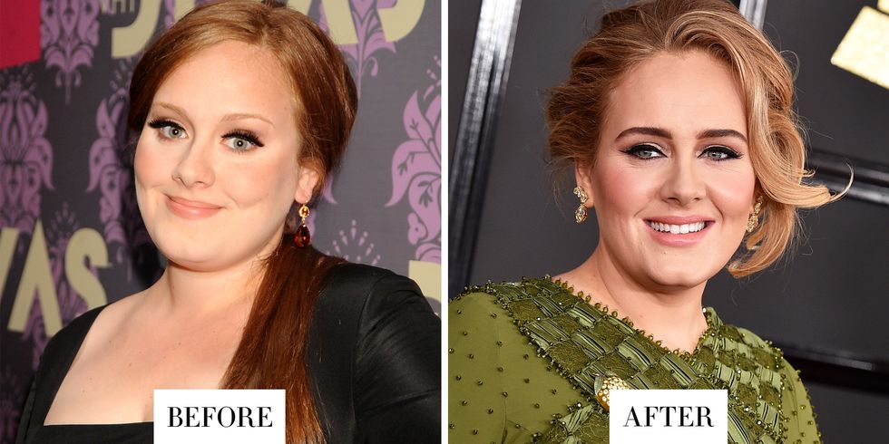 <p>Qualche chilo in meno, e più sopracciglia. Che charme, Adele.</p>
