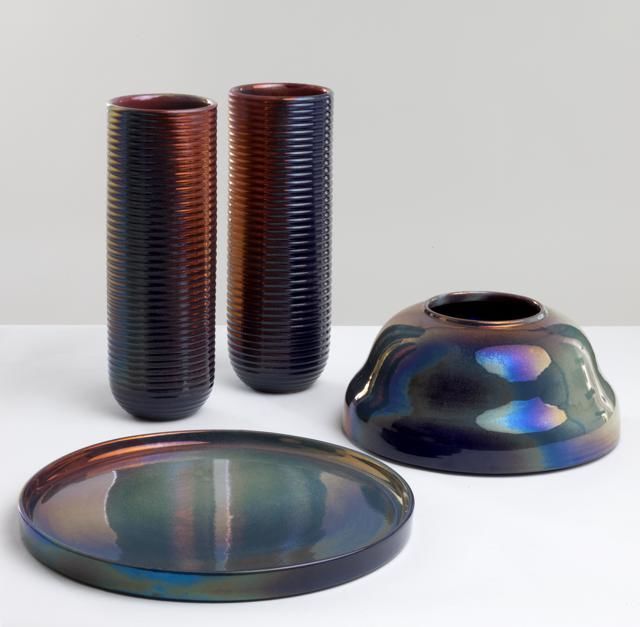 Blue, Cylinder, Glass, Vase, Plastic, Metal, 