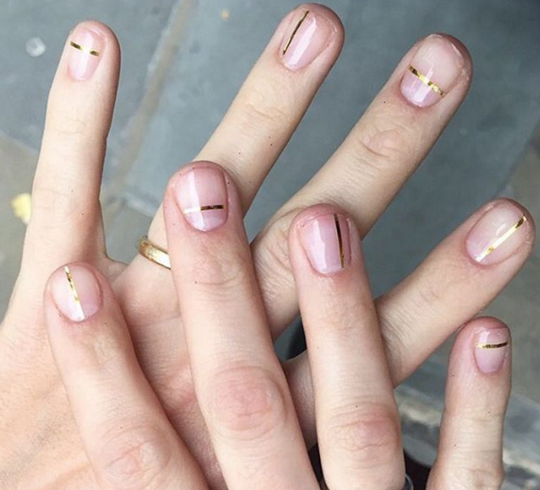 Gold Lines Nails 23 February 2017