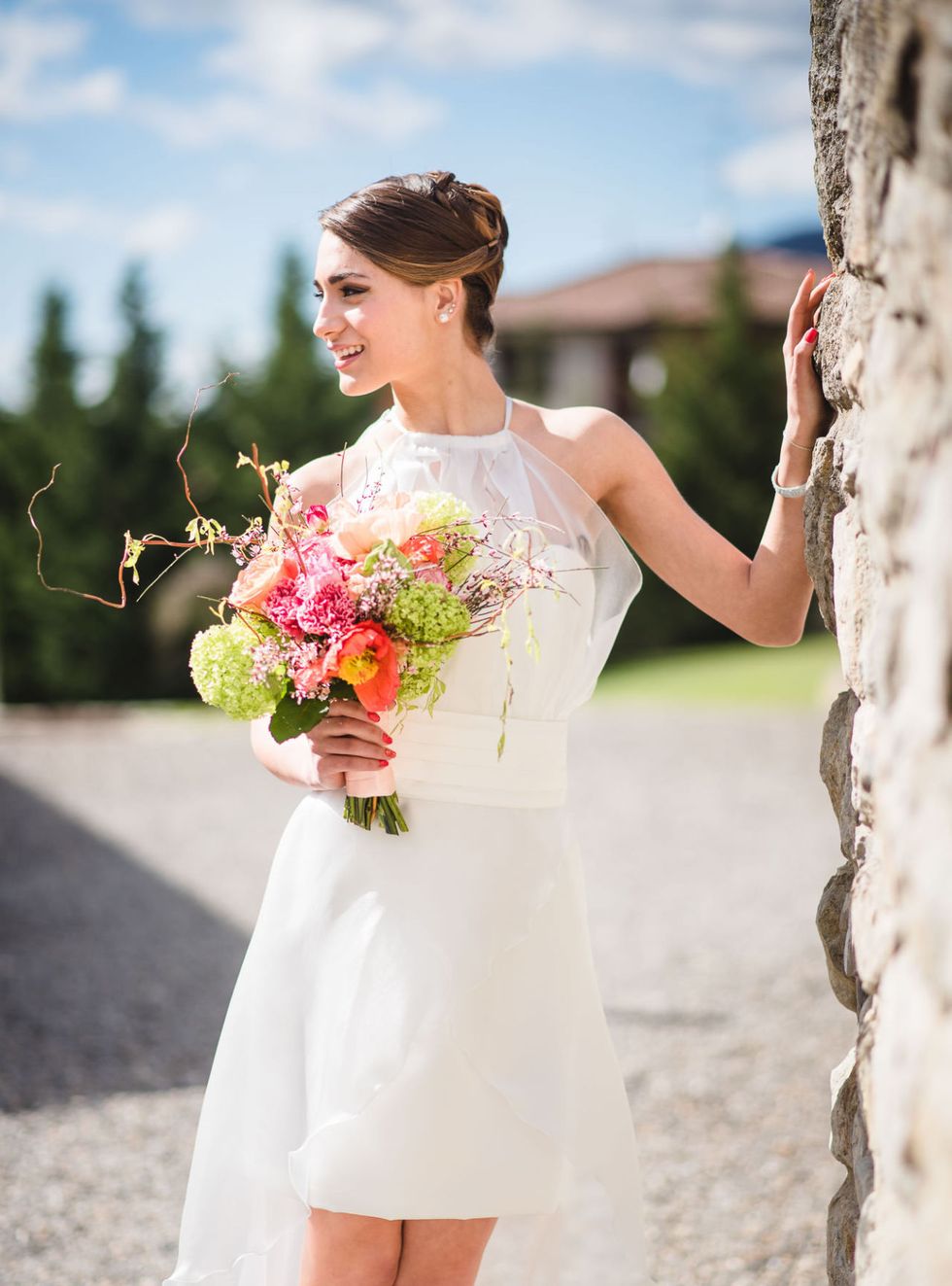 Wedding dress, White, Bride, Photograph, Dress, Clothing, Bridal clothing, Shoulder, Gown, Ceremony, 