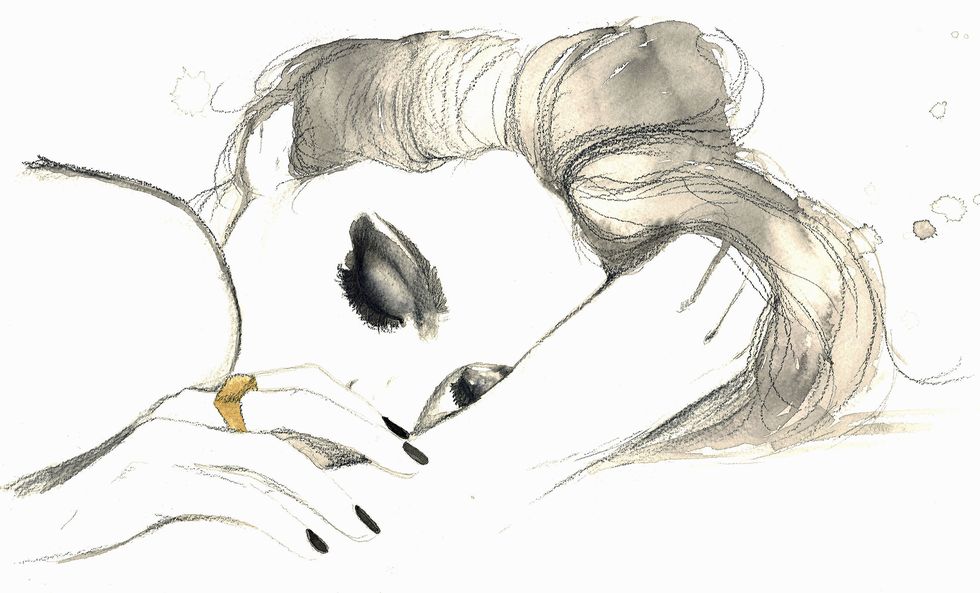 illustrazione donna capelli