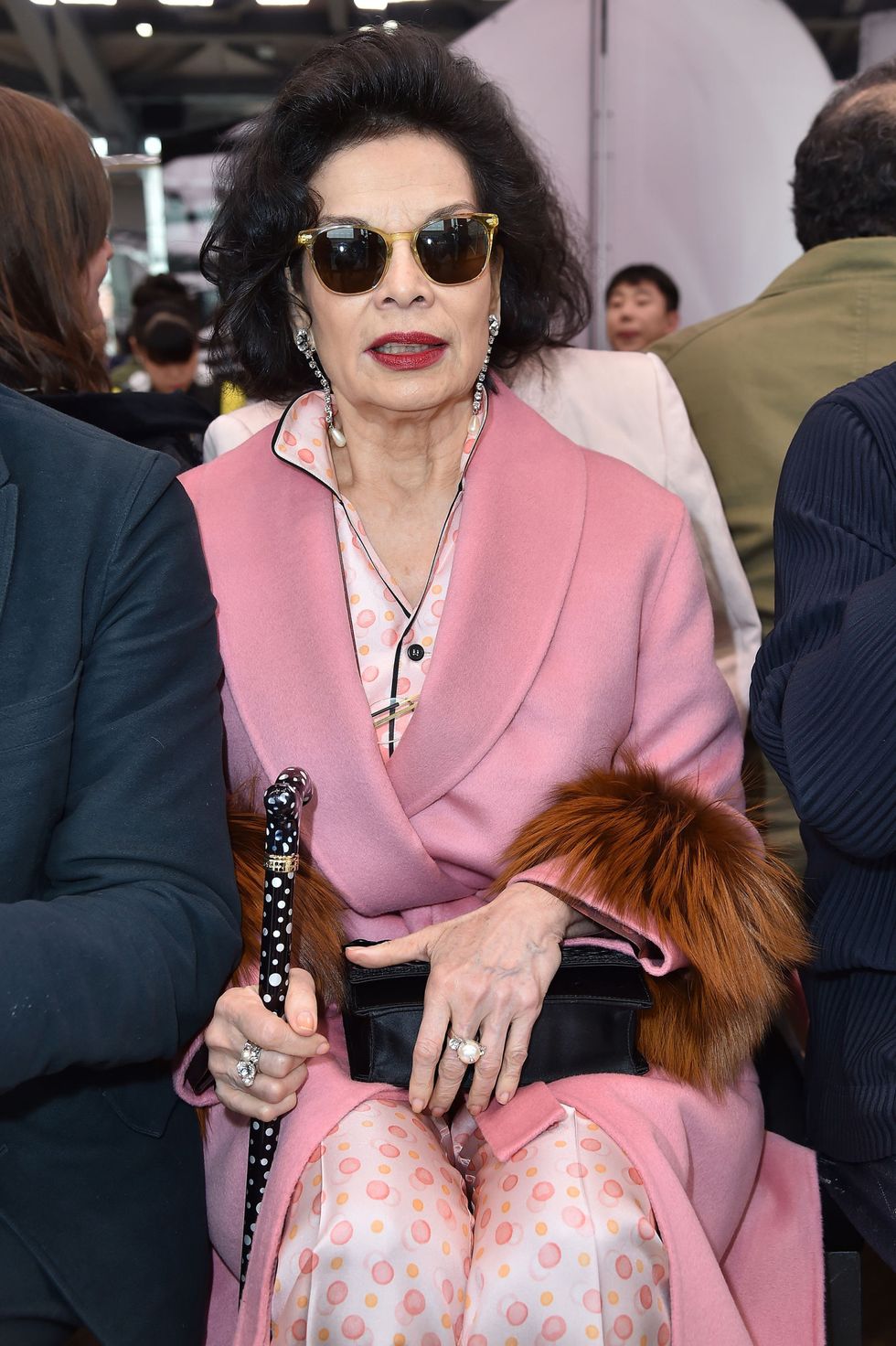 MILAN, ITALY - MAY 07:  Bianca Jagger (in Prada) while attending the Prada Resort 2018 Womenswear Show in Osservatorio on May 7, 2017 in Milan, Italy.  (Photo by Jacopo Raule/Getty Images for Prada)