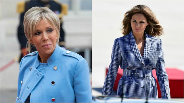 I look di Brigitte Macron e Melania Trump a confronto