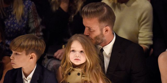 David Beckham e il bacio ai figli