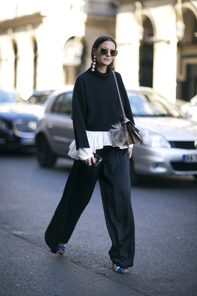 outfit pantaloni palazzo