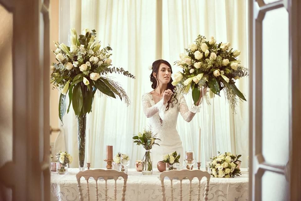 White, Photograph, Flower Arranging, Floral design, Floristry, Ceremony, Flower, Bouquet, Dress, Plant, 