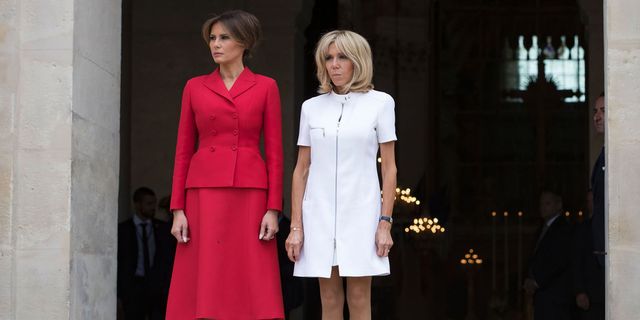 Melania Trump e Brigitte Macron look