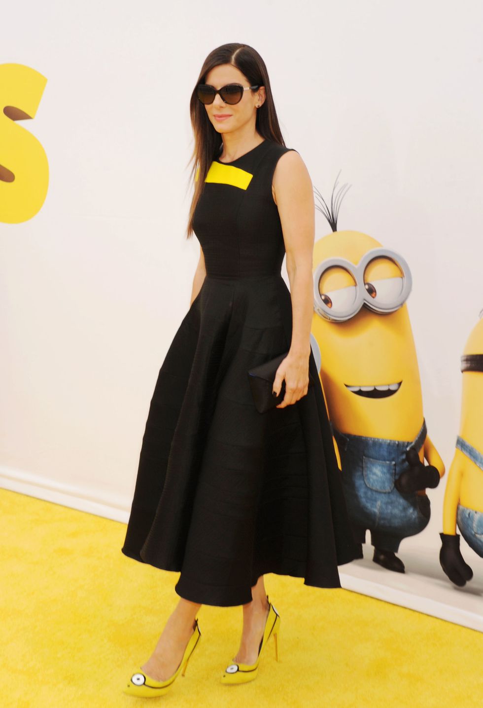 LOS ANGELES, CA - JUNE 27: Actress Sandra Bullock arrives at the premiere of Universal Pictures and Illumination Entertainment's 'Minions' at The Shrine Auditorium on June 27, 2015 in Los Angeles, California.(Photo by Jeffrey Mayer/WireImage)