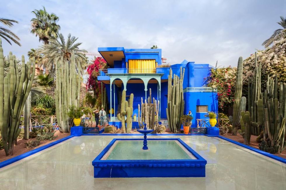 Majorelle blue, Property, Swimming pool, Leisure, Resort, Real estate, Vacation, Building, Recreation, Landscape, 
