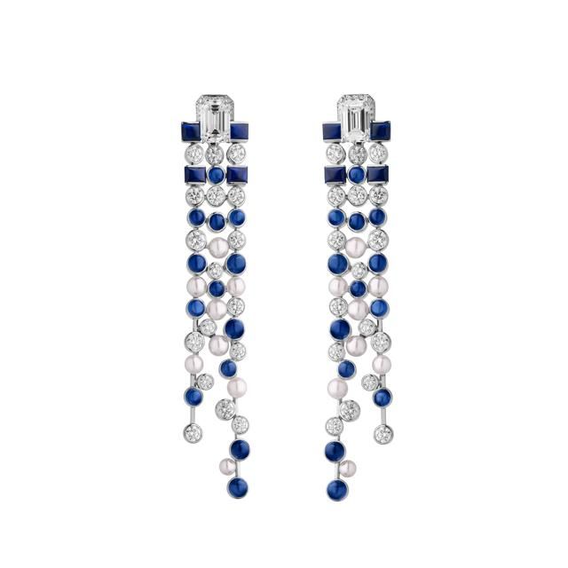 Jewellery, Earrings, Fashion accessory, Cobalt blue, Body jewelry, Gemstone, Silver, Diamond, Silver, Sapphire, 