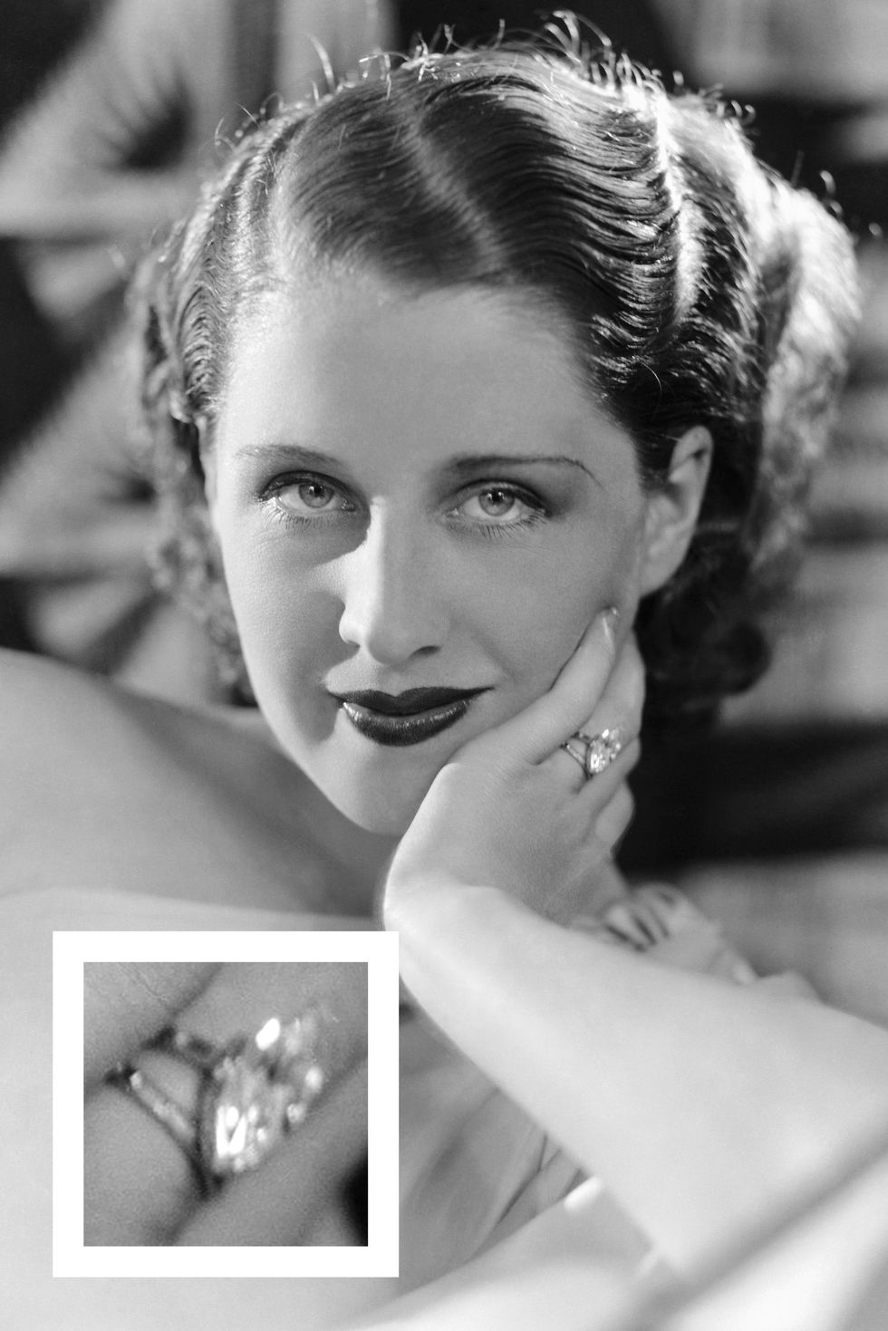 <p>MGM executive Irving Thalberg gave Shearer a marquise-cut diamond ring when he proposed in 1927.</p>