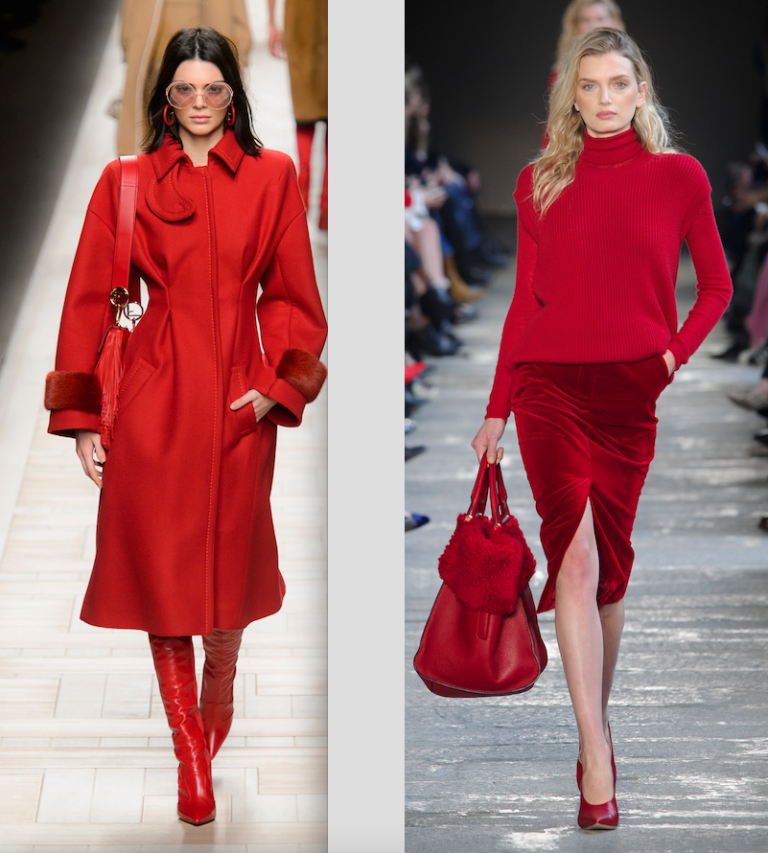 Fashion model, Runway, Clothing, Fashion, Red, Fashion show, Shoulder, Overcoat, Neck, Outerwear, 