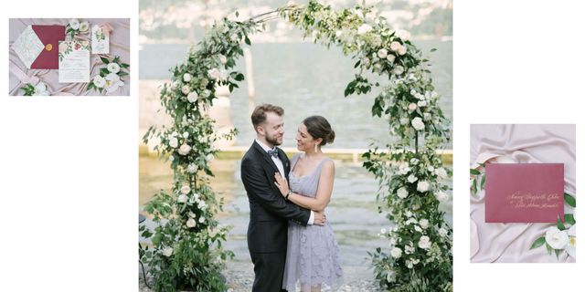Photograph, White, Arch, Ceremony, Flower Arranging, Dress, Architecture, Wedding dress, Floral design, Wedding, 