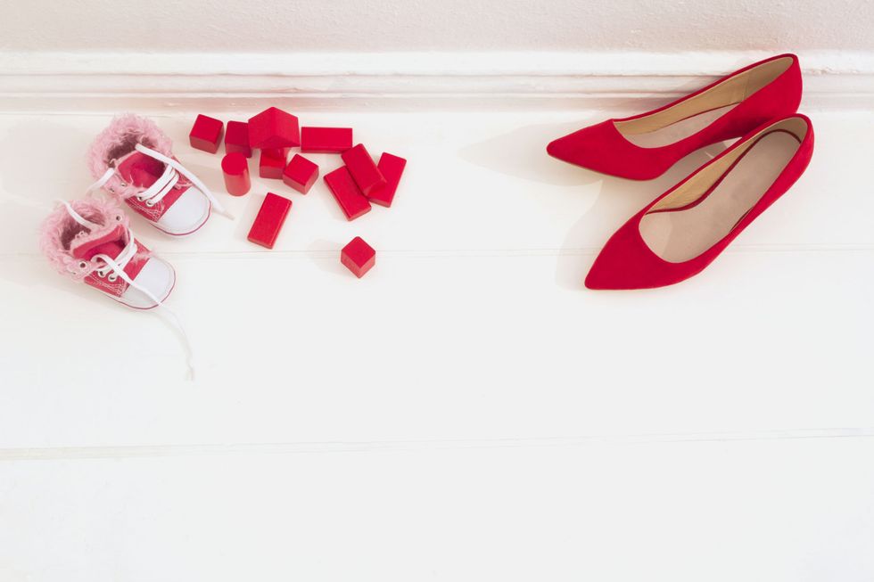 Footwear, Red, Pink, Shoe, Material property, Carmine, High heels, Ballet flat, Magenta, 