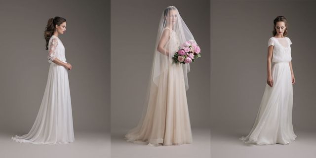 Gown, Wedding dress, Dress, Clothing, Bride, Bridal clothing, Bridal party dress, Photograph, Shoulder, Bridal accessory, 