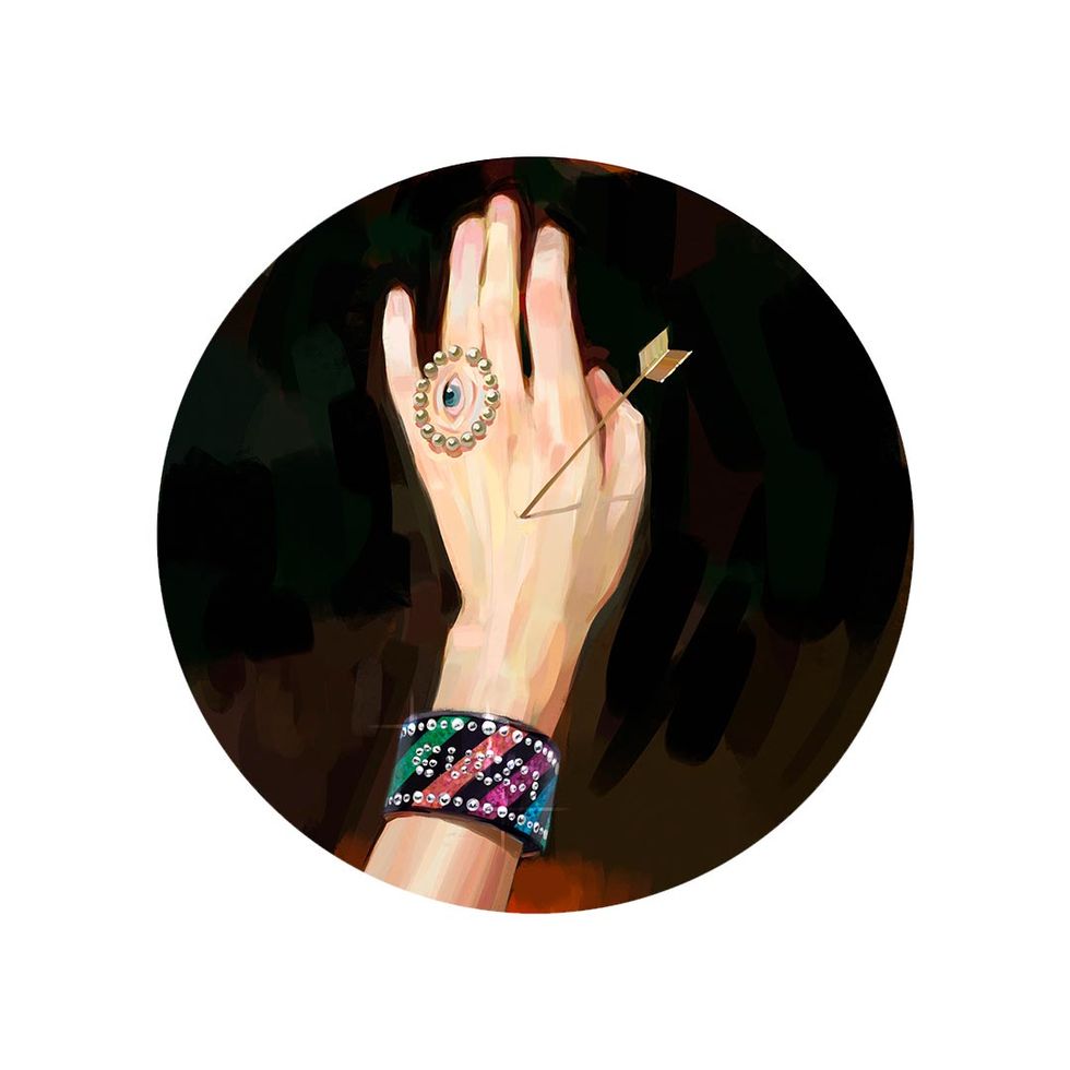 Hand, Finger, Arm, Gesture, Fashion accessory, Nail, Photography, Wrist, Illustration, Circle, 