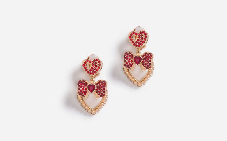 Earrings, Jewellery, Fashion accessory, Heart, Heart, Gemstone, 