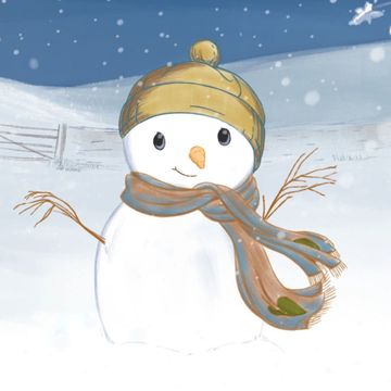 Cartoon, Snowman, Illustration, Snow, Animated cartoon, Winter, Playing in the snow, Fictional character, Art, 