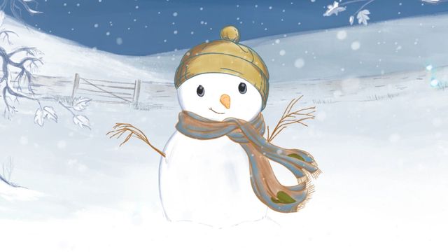Cartoon, Snowman, Illustration, Snow, Animated cartoon, Winter, Playing in the snow, Fictional character, Art, 