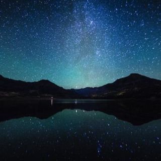 Sky, Nature, Night, Blue, Reflection, Light, Star, Lake, Atmosphere, Water, 