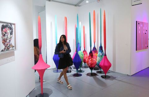Pink, Art gallery, Art, Tourist attraction, Modern art, Visual arts, Art exhibition, Exhibition, Museum, Design, 