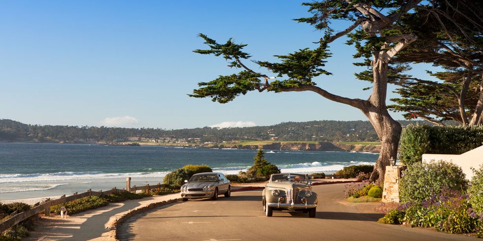 Coastal and oceanic landforms, Shore, Water, Car, Coast, Bank, Waterway, Classic car, Antique car, Grille, 