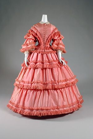 Clothing, Dress, Pink, Ruffle, Day dress, Peach, Fashion, Gown, Textile, Cocktail dress, 