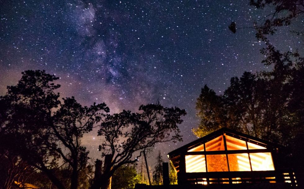 Sky, Night, Nature, Tree, Cloud, Astronomical object, House, Atmosphere, Star, Space, 