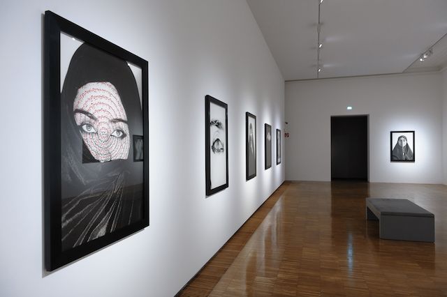 Shirin Neshat Women in Society - Installation view - Photo: Universalmuseum Joanneum/N. Lackner