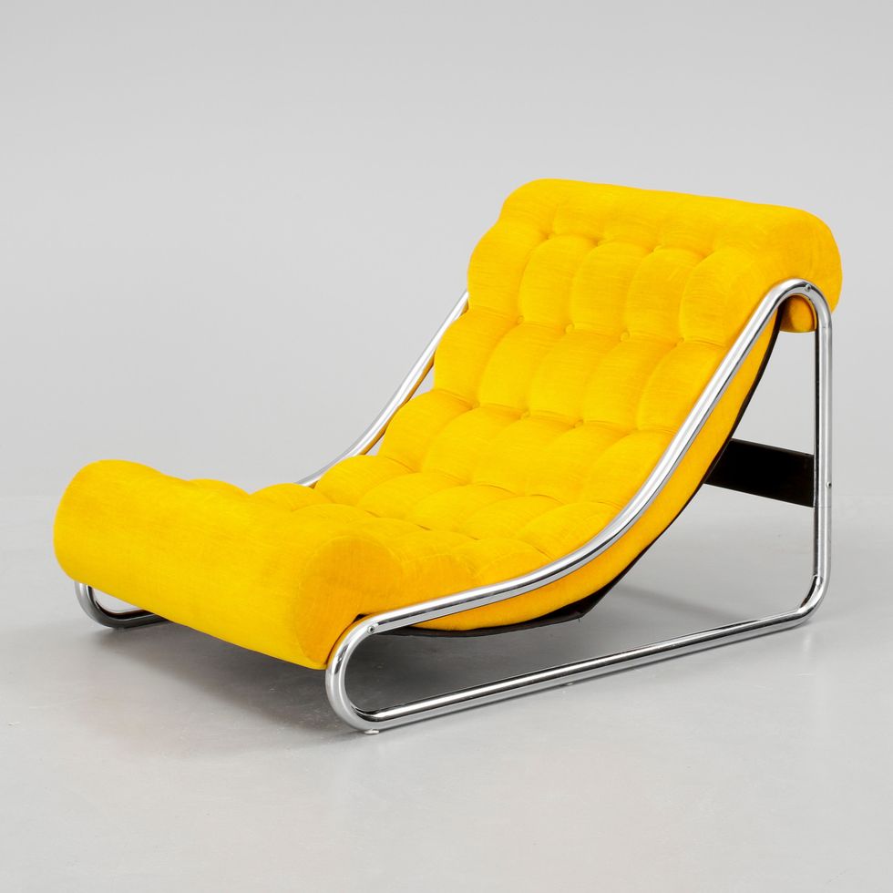Furniture, Yellow, Chair, Chaise longue, Chaise, Couch, Outdoor furniture, Vehicle, 