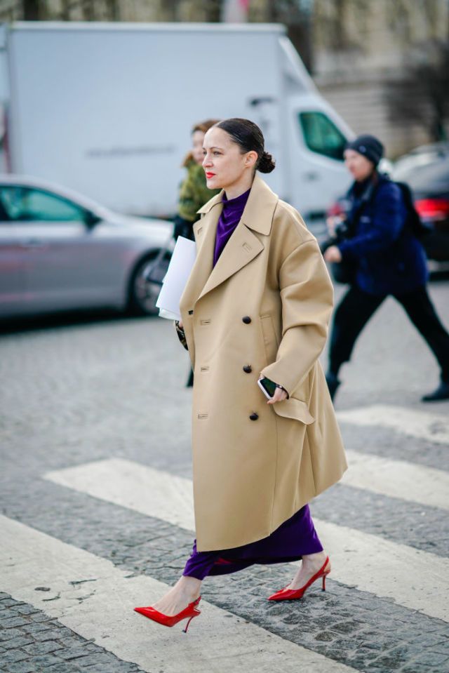 Street fashion, Clothing, Coat, Trench coat, Fashion, Snapshot, Pink, Outerwear, Overcoat, Street, 